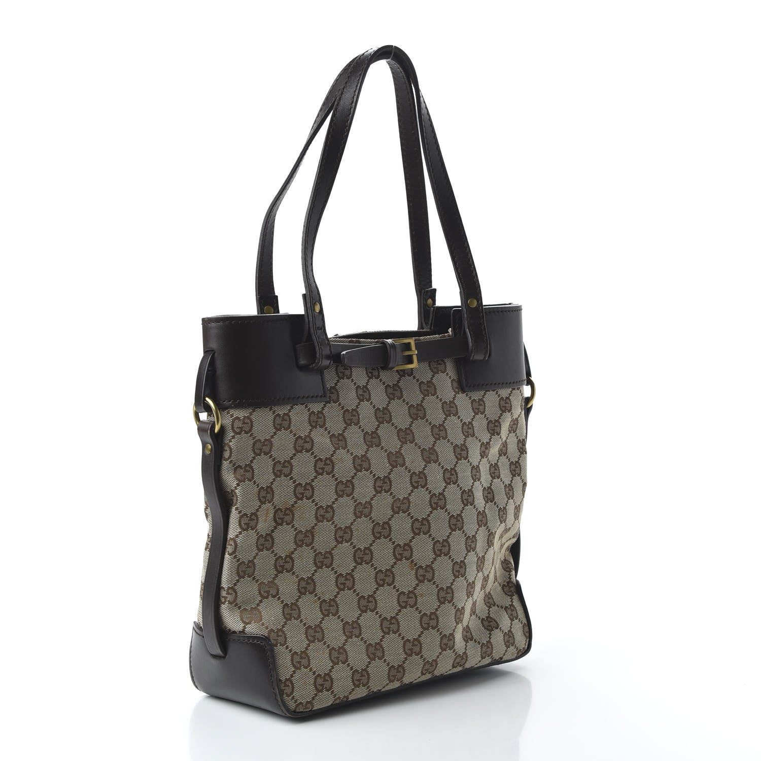 Gucci Monogram Small Bucket Tote Dark Brown 3 of 12