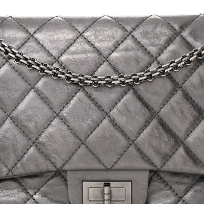 Chanel Metallic Aged Calfskin Quilted 2.55 Reissue 227 Flap Dark Silver 8 of 13