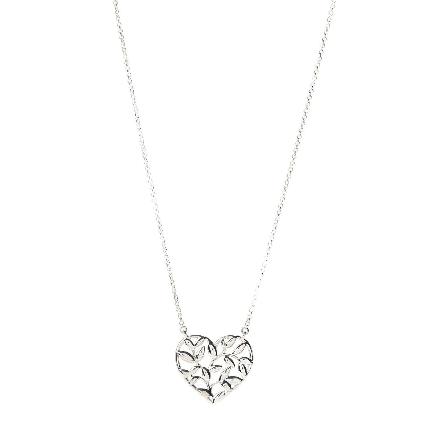 Sterling Silver Paloma Picasso Olive Leaf Heart Pendant Necklace