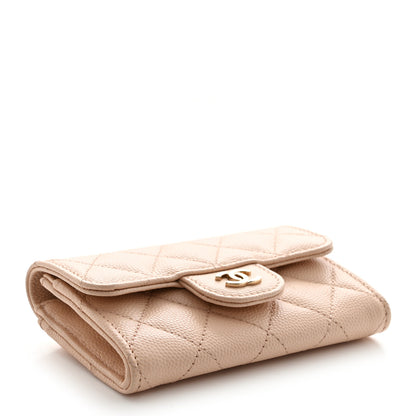 Chanel Caviar Quilted Flap Card Holder Wallet Light Beige 4 of 9
