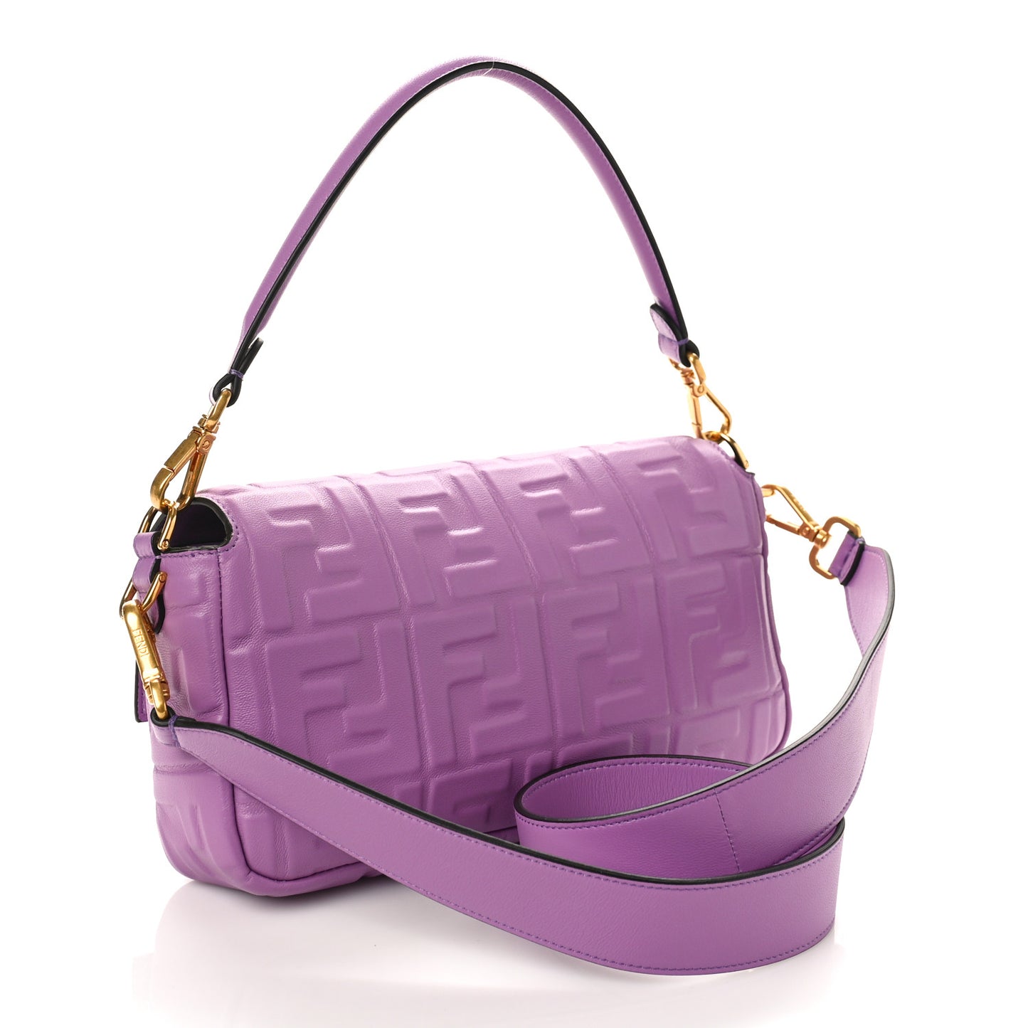 Nappa FF 1974 Embossed Baguette Agapanto