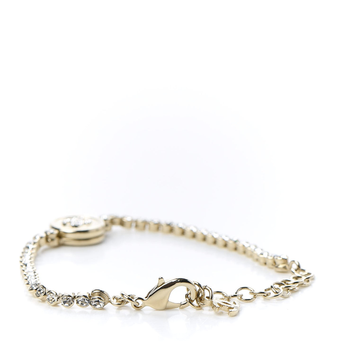 Crystal CC Chain Bracelet Gold