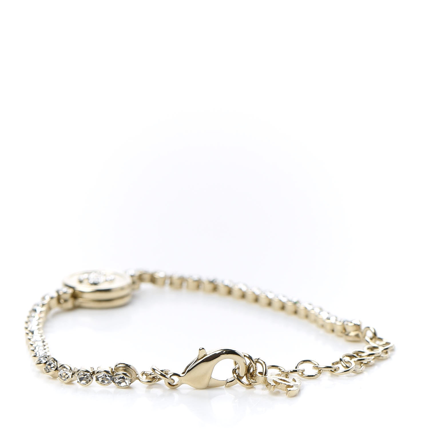 Chanel Crystal CC Chain Bracelet Gold 3 of 5