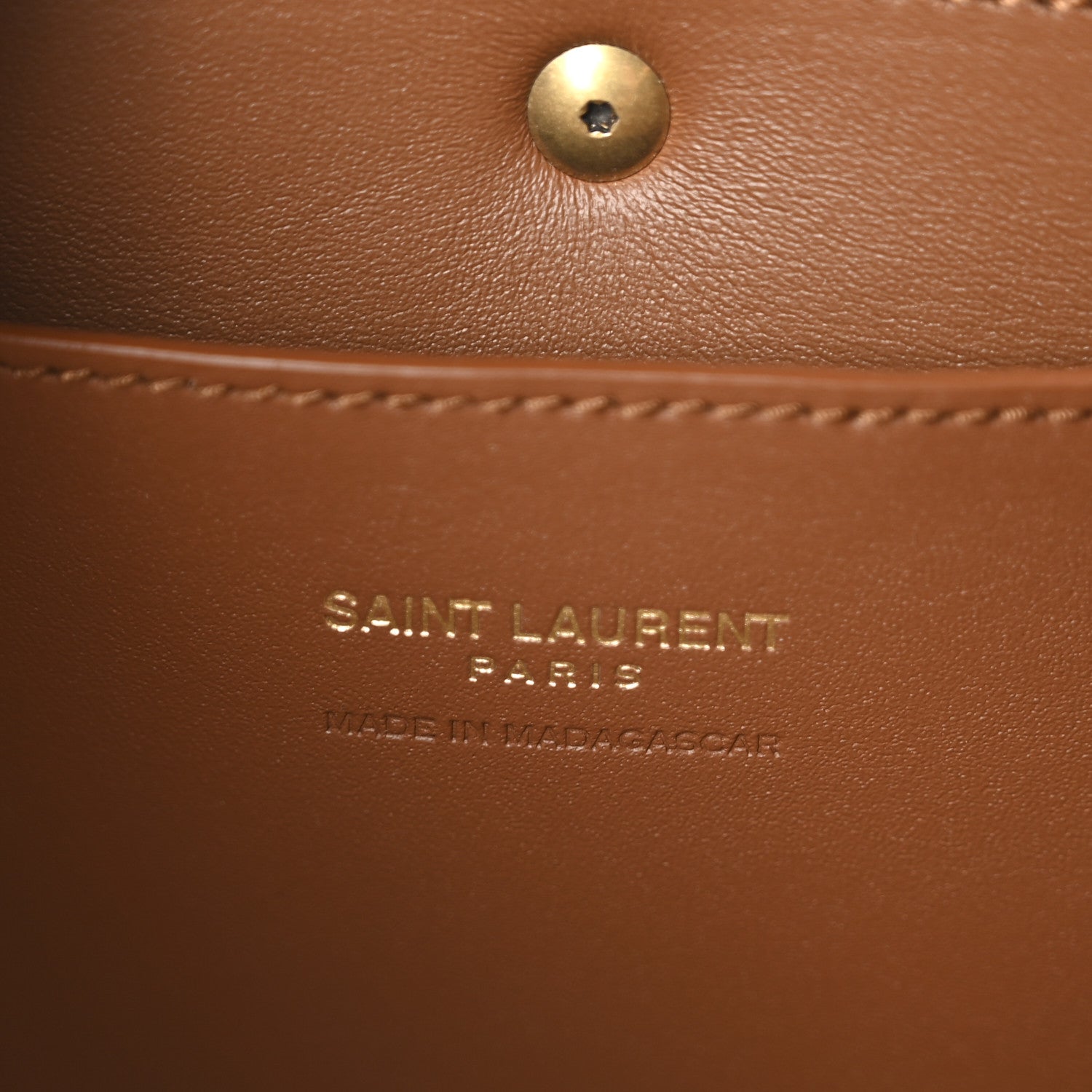 Saint Laurent Raffia Calfskin Mini Manon Natural Brick 6 of 9
