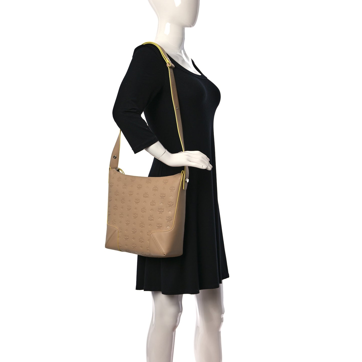 Calfskin Ottomar Monogram Medium Klara Hobo Beige