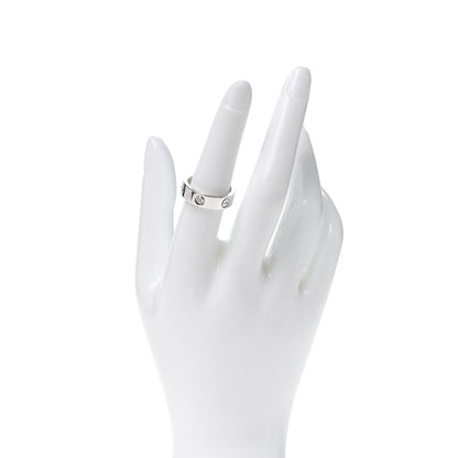 Cartier 18K White Gold 3 Diamond 5.5mm LOVE Ring 54 6.75 2 of 5