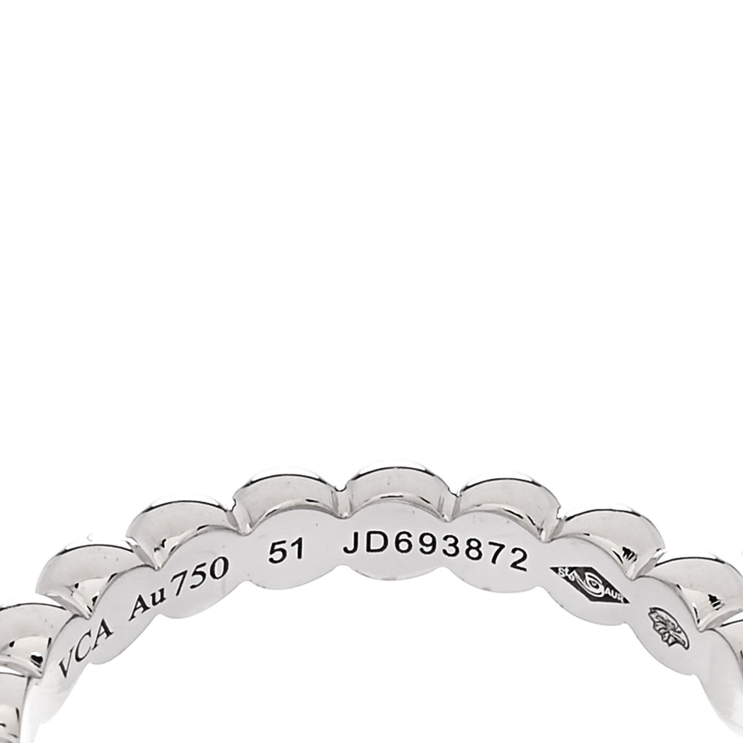 18K White Gold Medium Perlee Ring 51 5.75