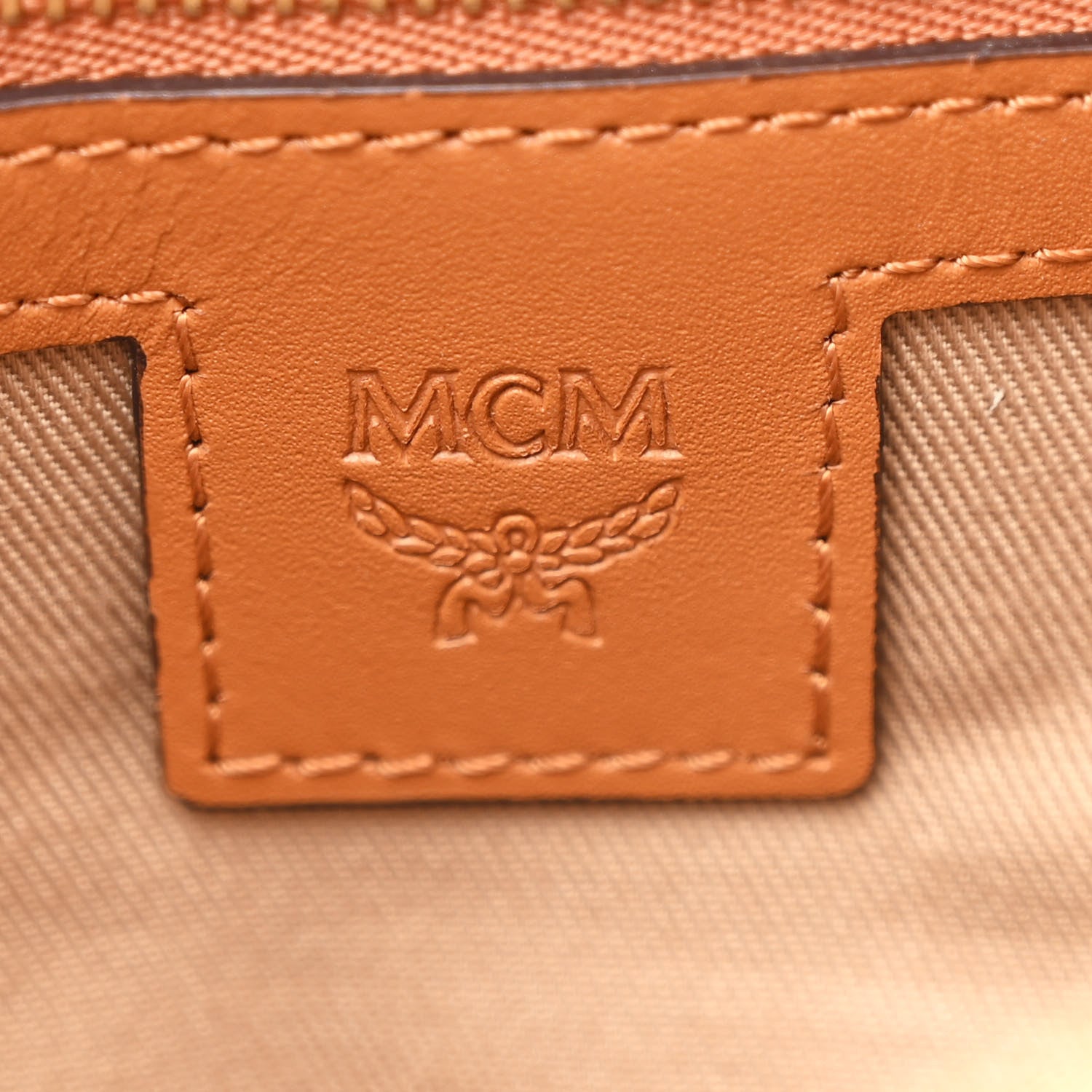 MCM Visetos Medium Crossbody Pouch Cognac 6 of 10