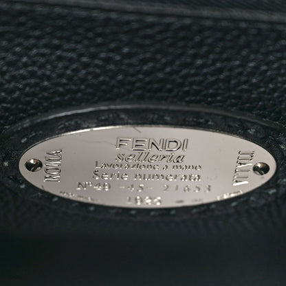 Fendi Cuoio Romano Selleria Bi-Color Large Mens Peekaboo Iconic Essential Satchel Lavagna Black 6 of 12