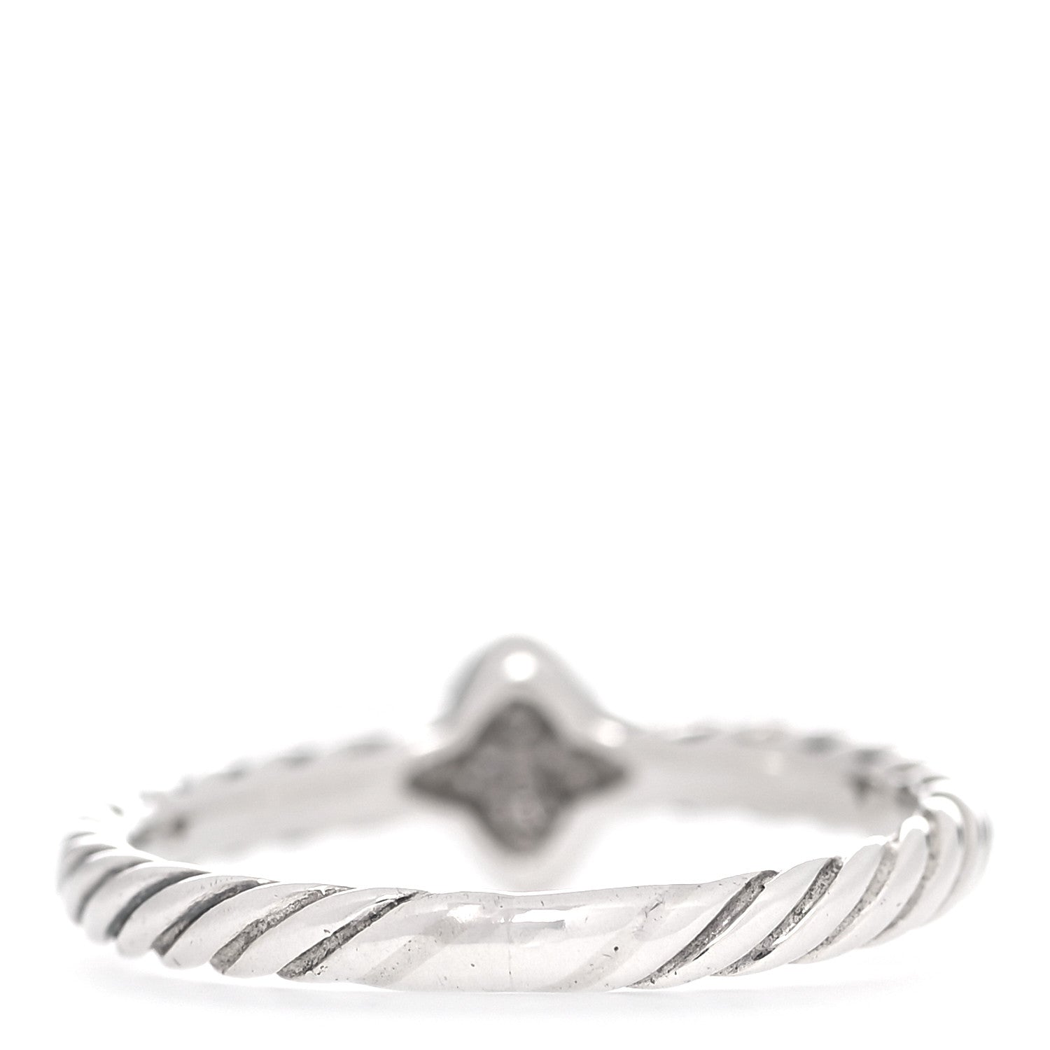 David Yurman Sterling Silver Diamond Quatrefoil Ring 53 6.25 3 of 5
