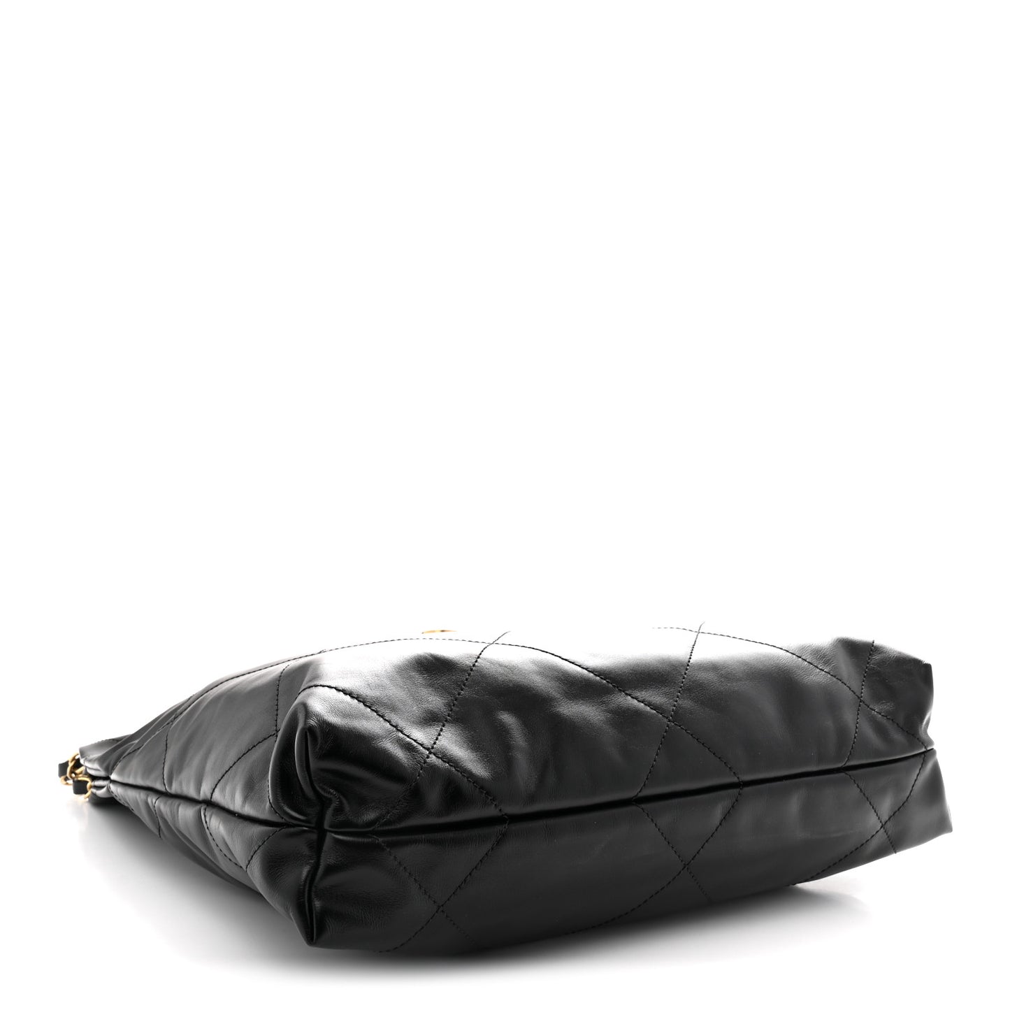 Shiny Calfskin Quilted Small Chanel 22 Black