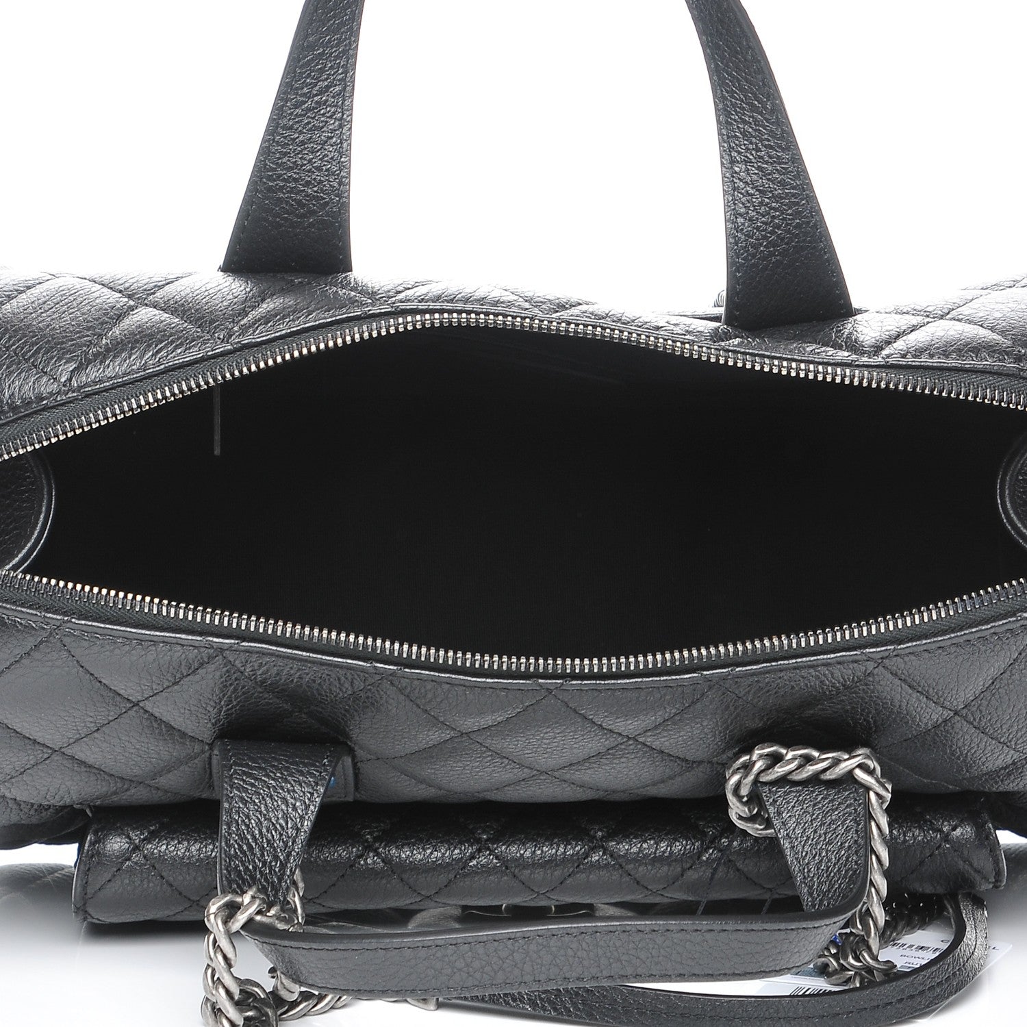Chanel Calfskin Quilted Bowling Bag Black 5 of 8