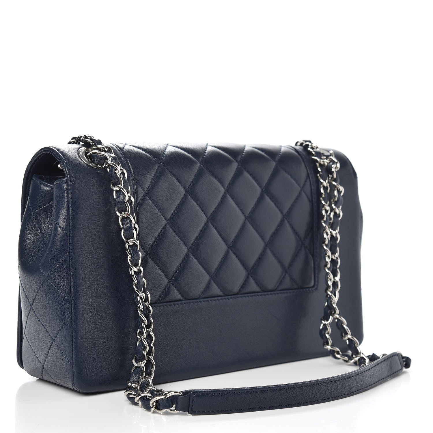 Chanel Sheepskin Quilted Vintage Mademoiselle Flap Dark Navy 3 of 14
