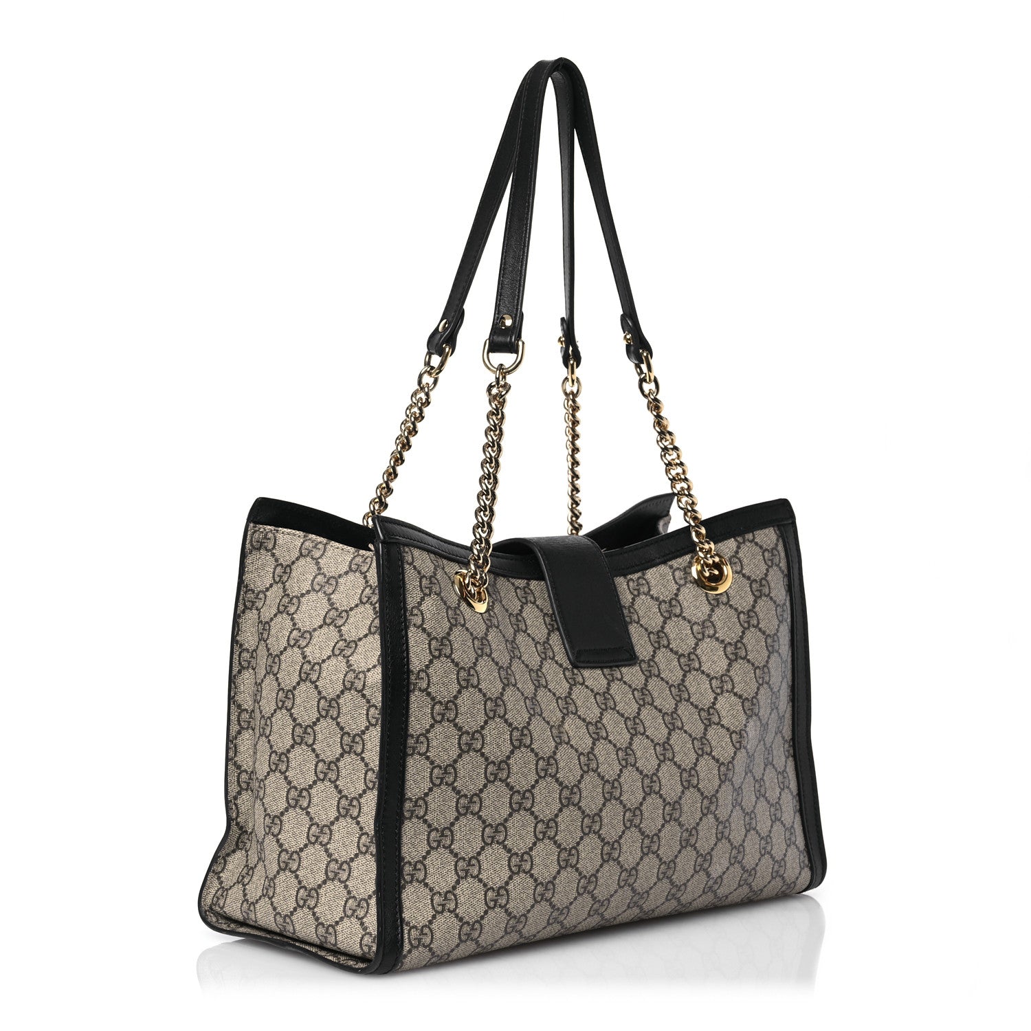 Gucci GG Supreme Monogram Medium Padlock Tote Black 3 of 20