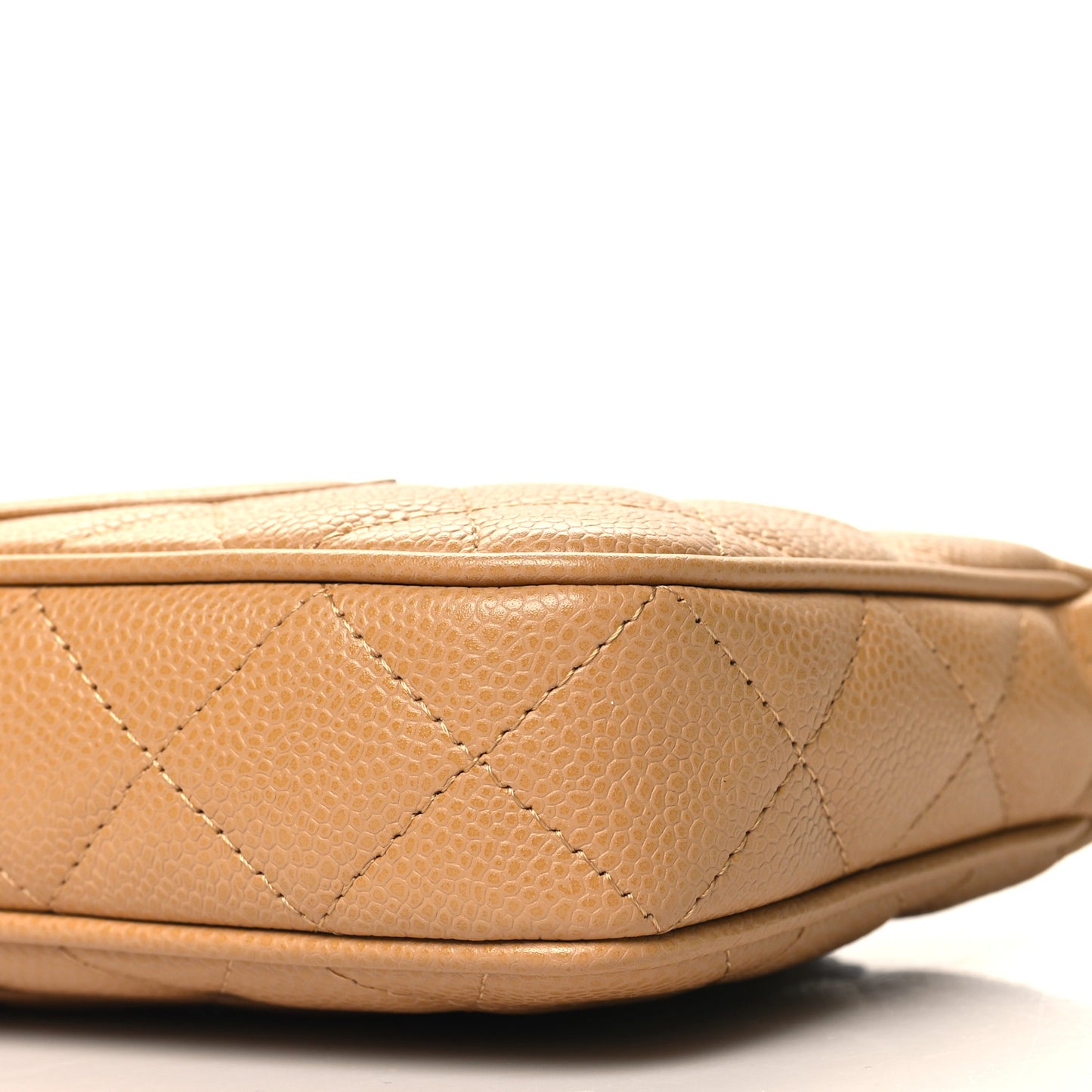 Caviar Quilted Timeless CC Shoulder Bag Beige