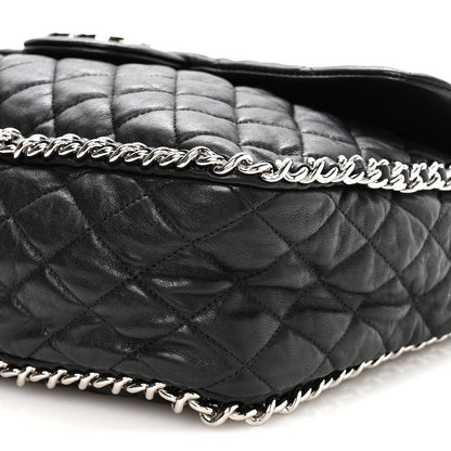 Chanel Washed Lambskin Quilted Maxi Chain Around Flap Black 10 of 10
