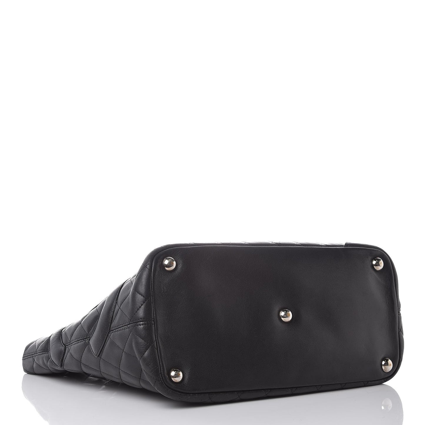 Calfskin Quilted Large Cambon Tote Black