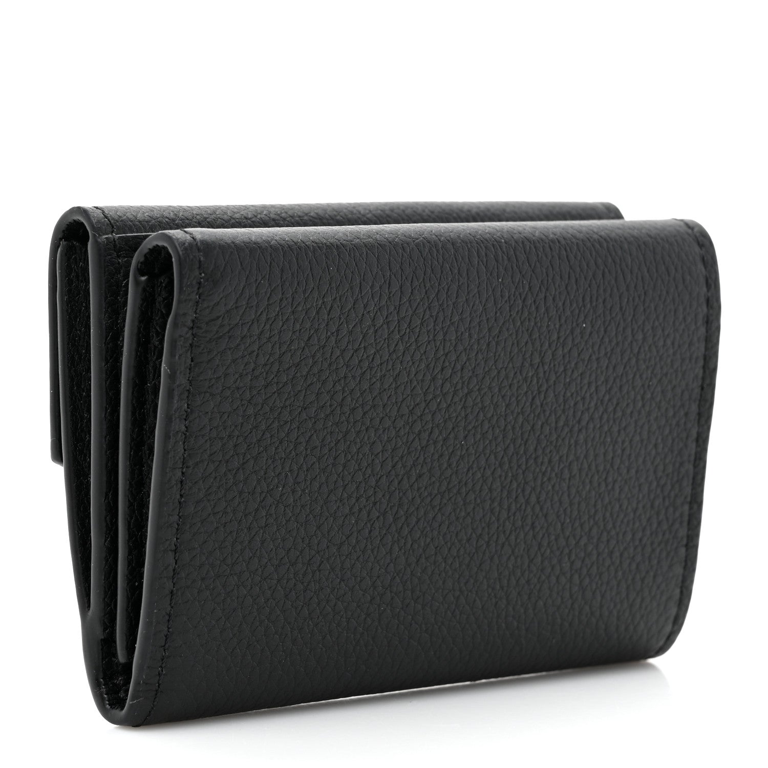 Louis Vuitton Soft Calfskin Lockmini Wallet Black 3 of 8