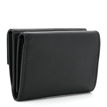 Louis Vuitton Soft Calfskin Lockmini Wallet Black 3 of 8