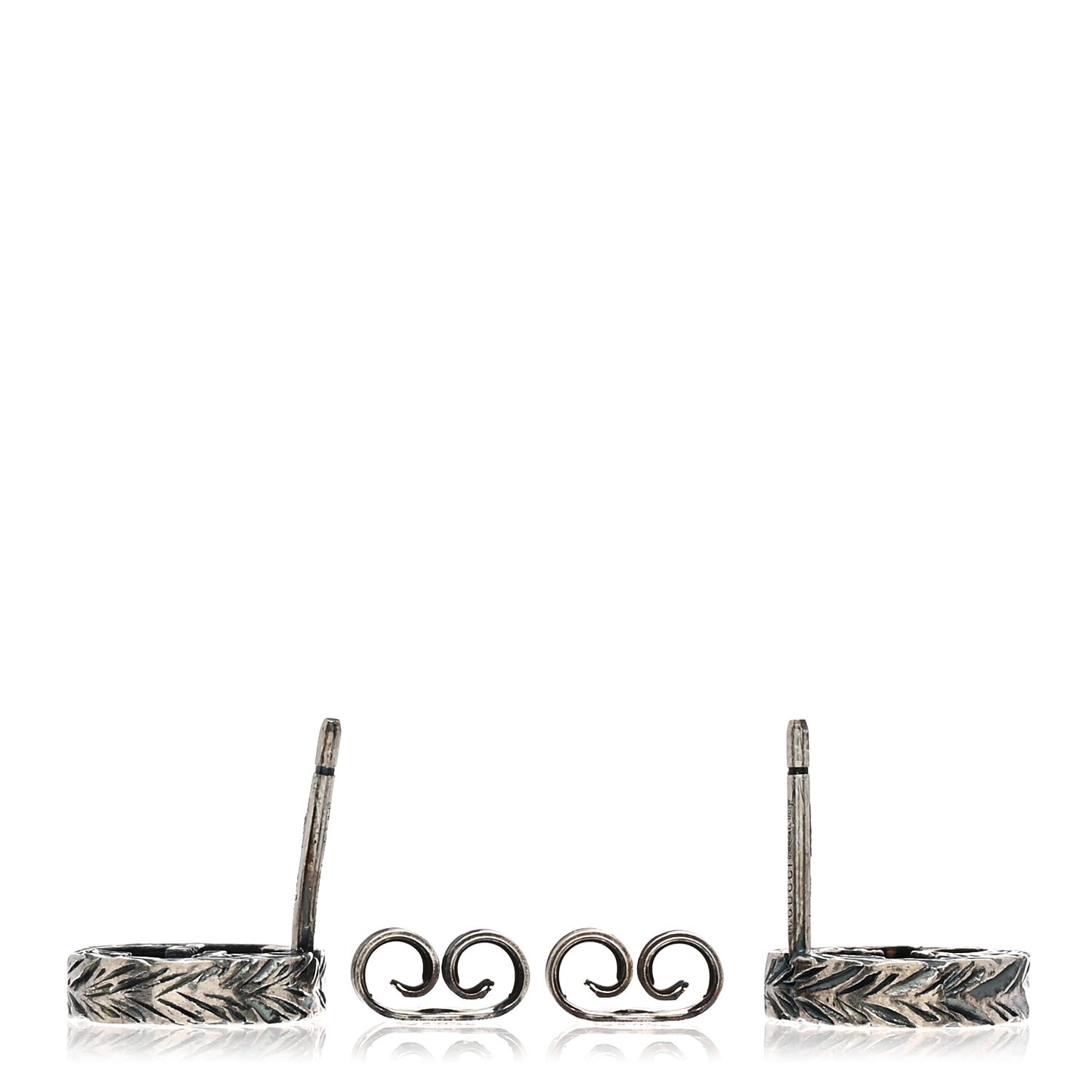 Sterling Silver Textured Interlocking G Stud Earrings