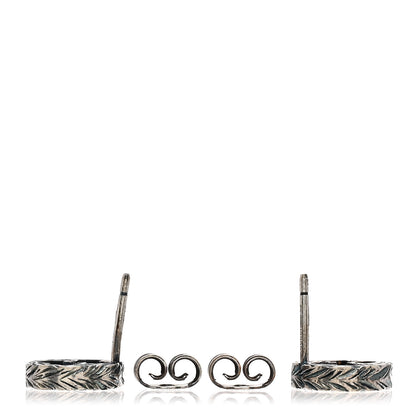 Gucci Sterling Silver Textured Interlocking G Stud Earrings 3 of 4