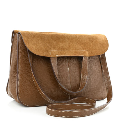 Hermes Taurillon Clemence Halzan 31 GM Etoupe 3 of 11