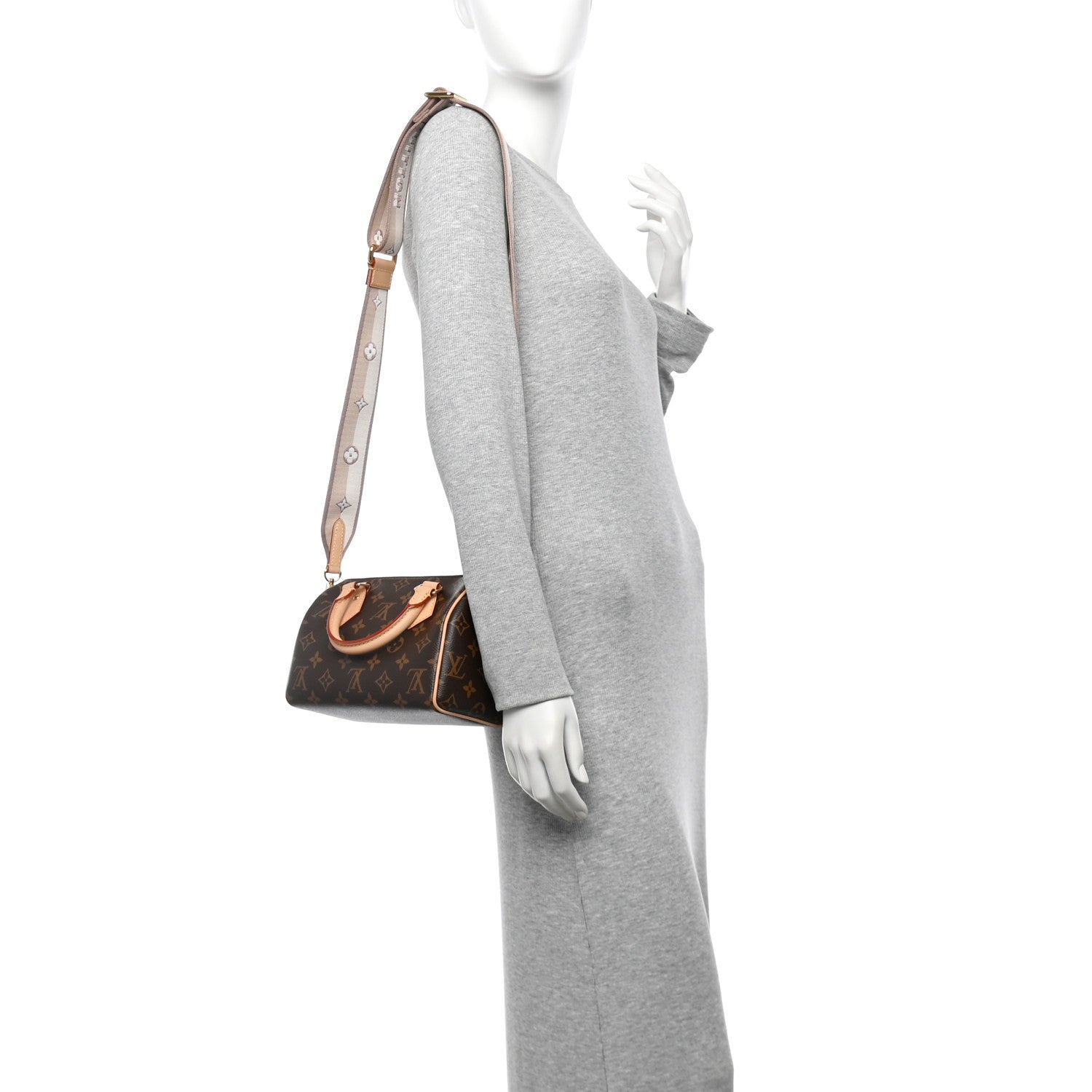 Louis Vuitton Monogram Speedy Bandouliere 20 Beige 2 of 10