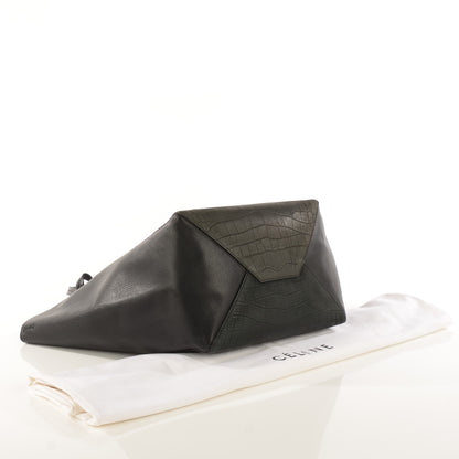 Celine Crocodile Embossed Medium Horizontal Cabas Phantom Black 4 of 9