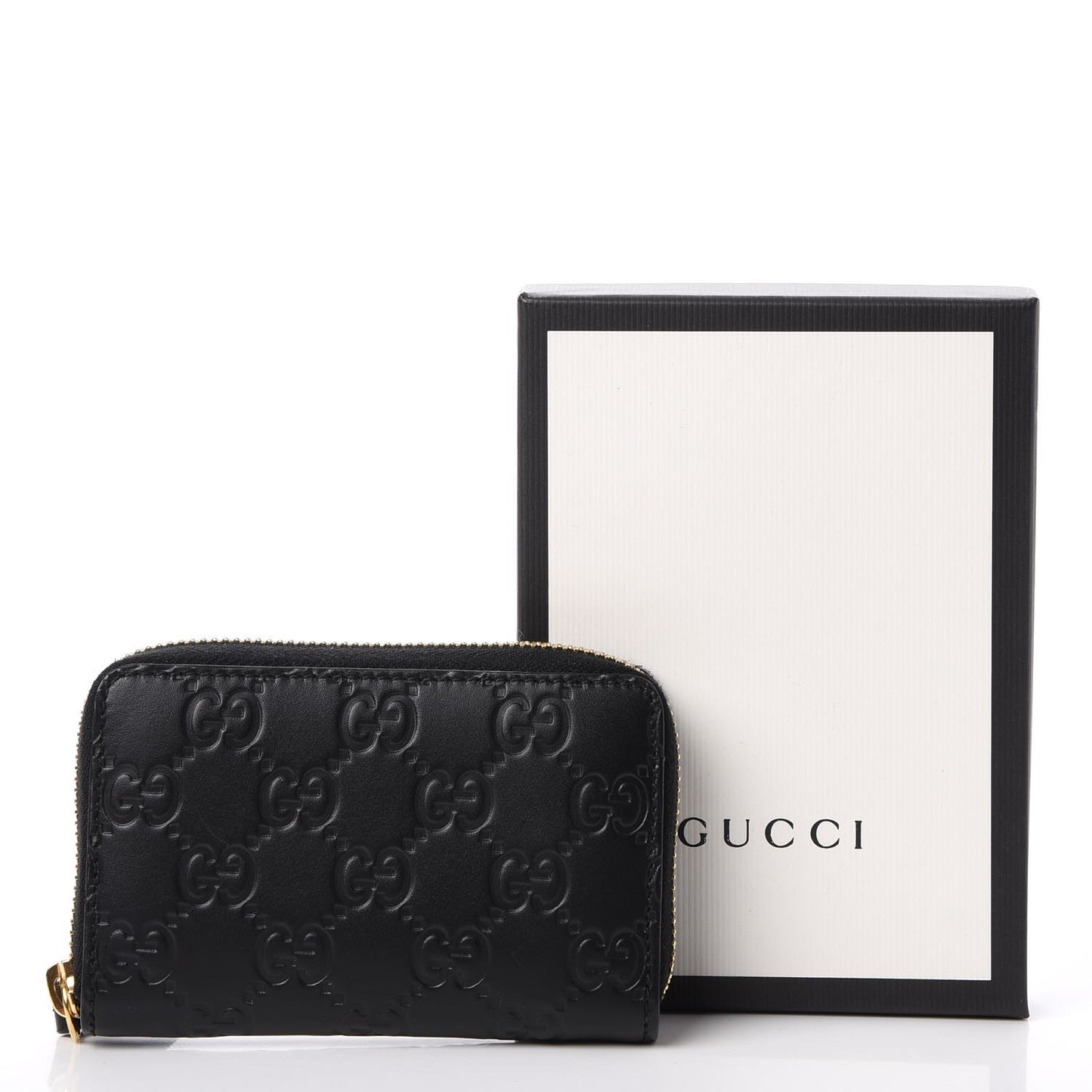 Guccissima Zip Around Card Case Black