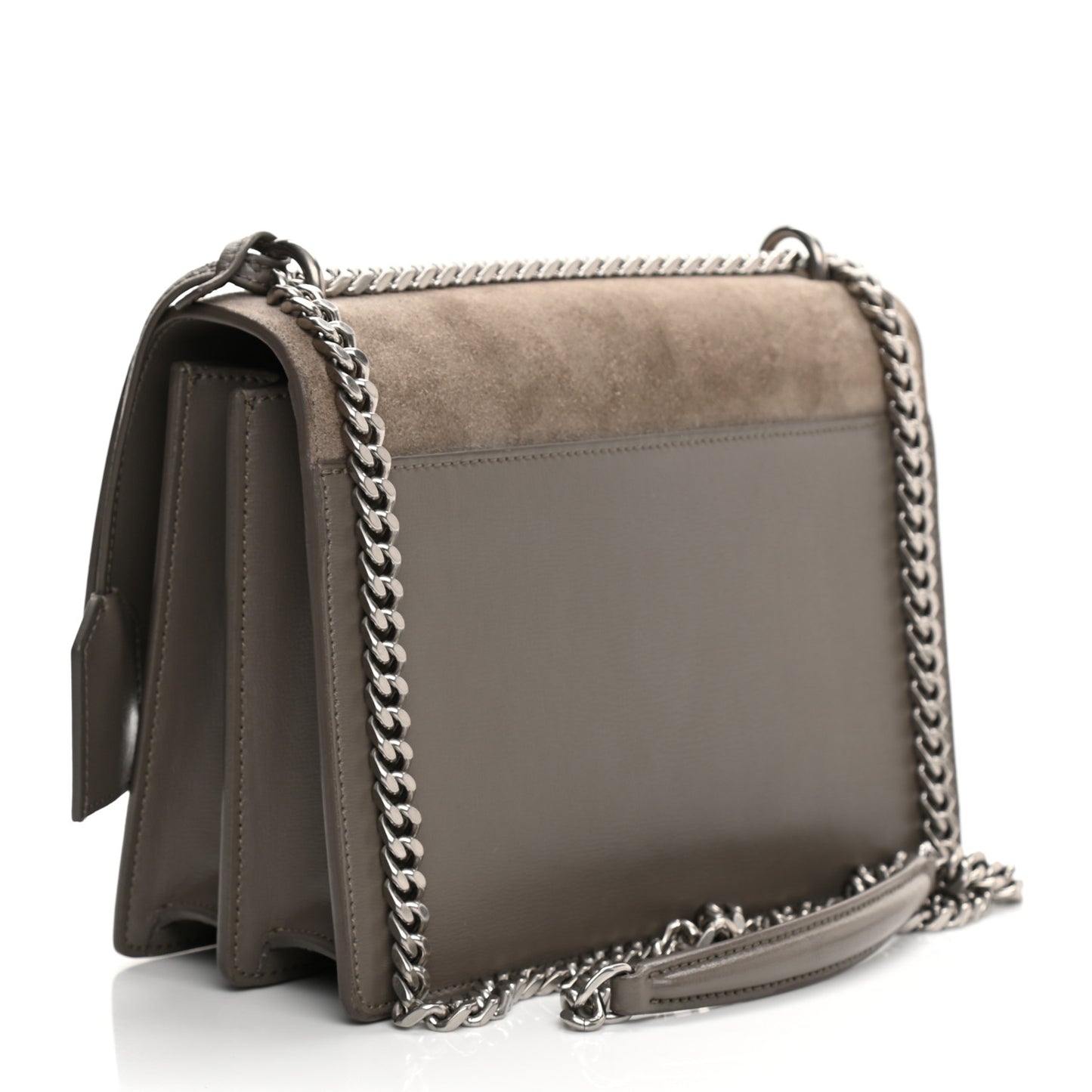 Suede Calfskin Medium Monogram Sunset Taupe