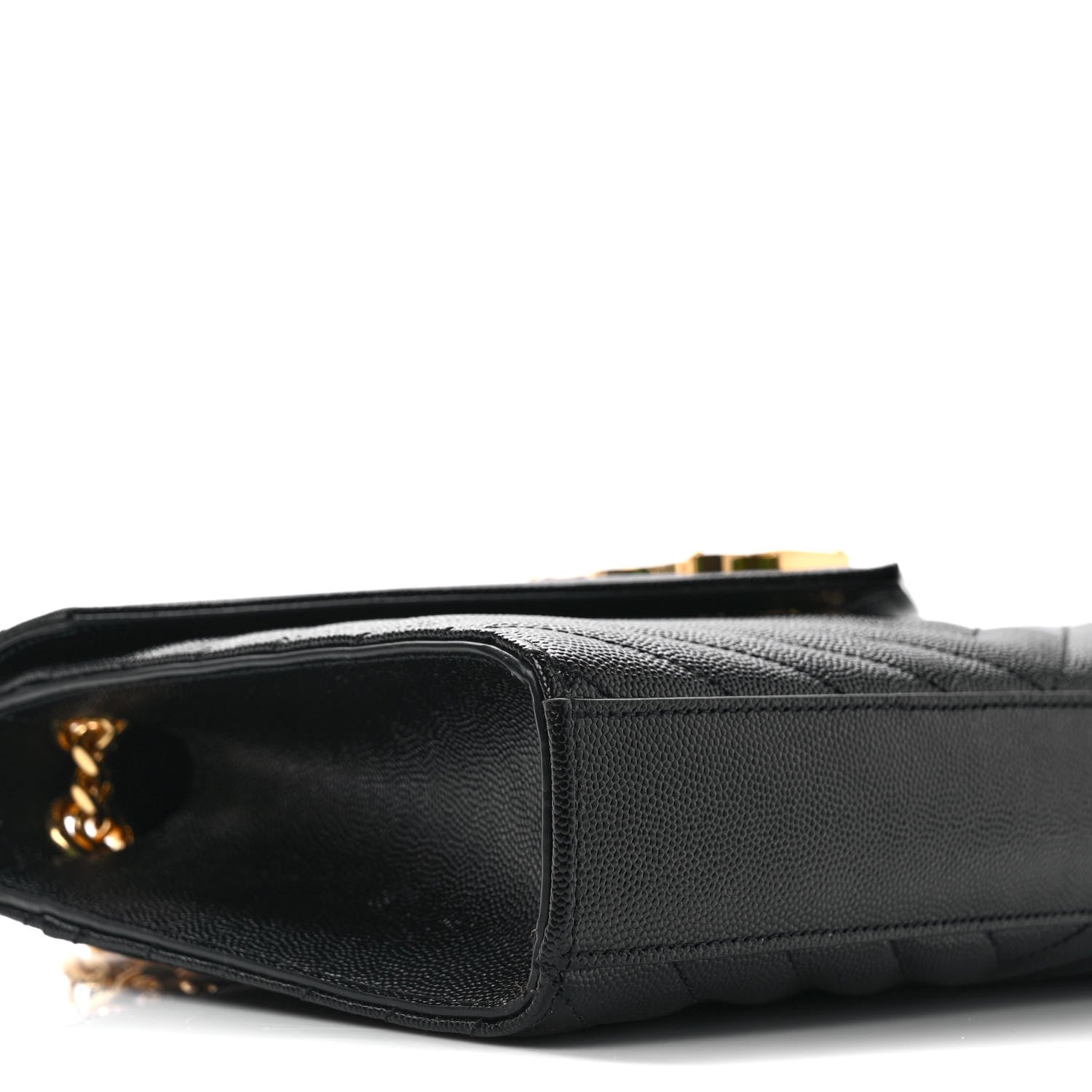 Saint Laurent Grain De Poudre Matelasse Chevron Medium Monogram Satchel Black 7 of 9