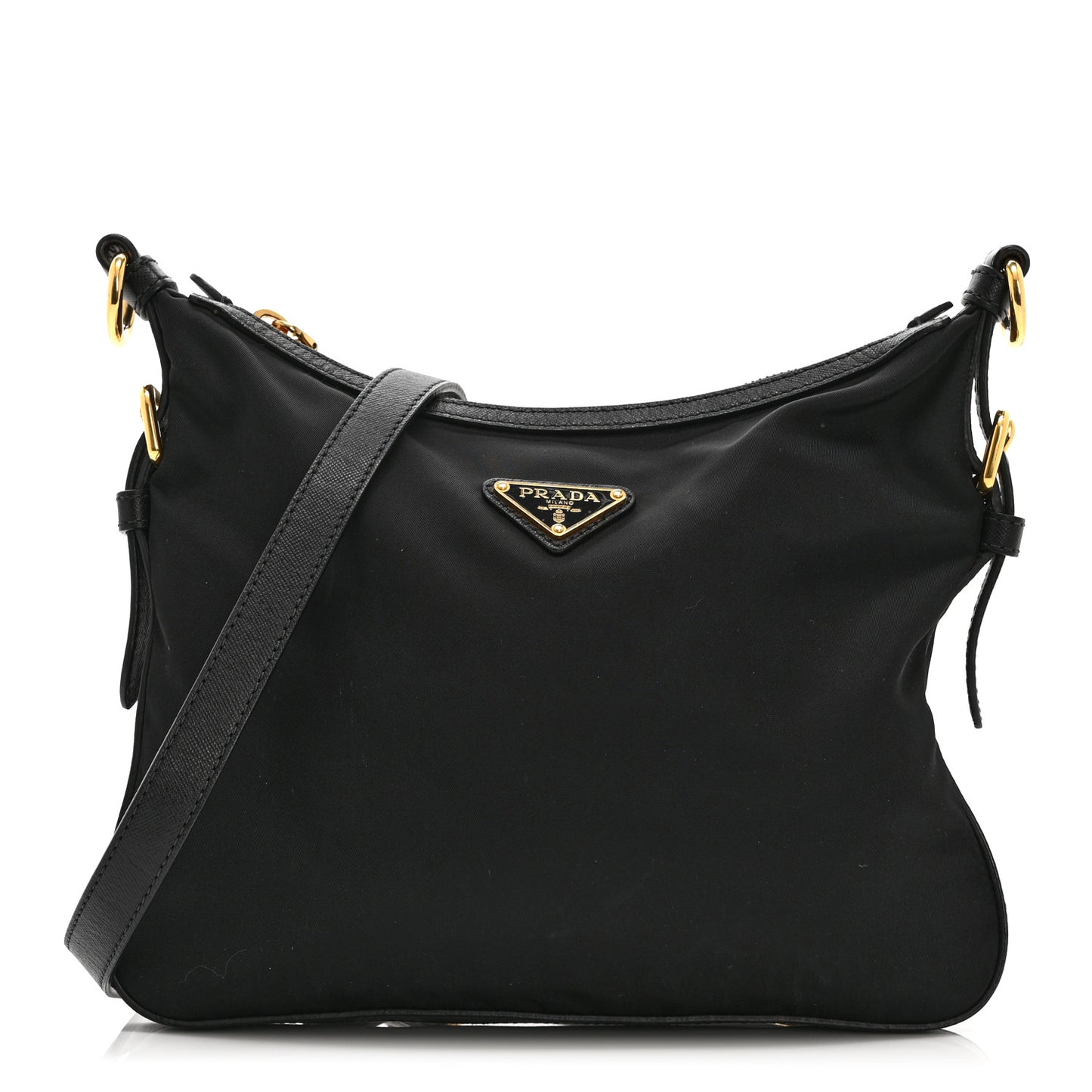 Tessuto Nylon Saffiano Small Crossbody Bag Black