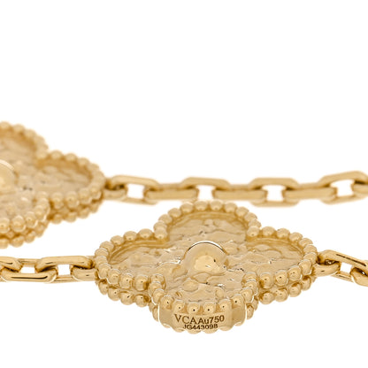 Van Cleef & Arpels 18K Yellow Gold 5 Motifs Vintage Alhambra Bracelet 3 of 4