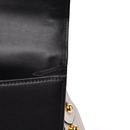Prada City Calfskin Pionniere Saddle Bag Black White 13 of 15