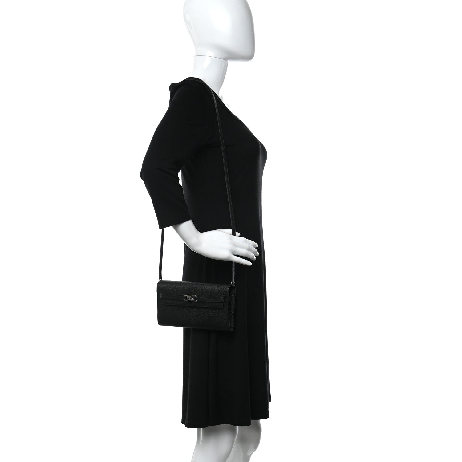 Hermes Chevre Mysore Kelly Wallet To Go Black 3 of 9