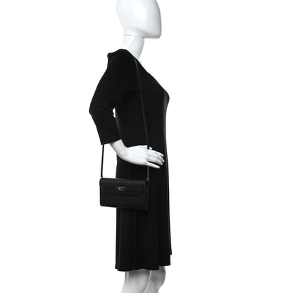 Hermes Chevre Mysore Kelly Wallet To Go Black 3 of 9