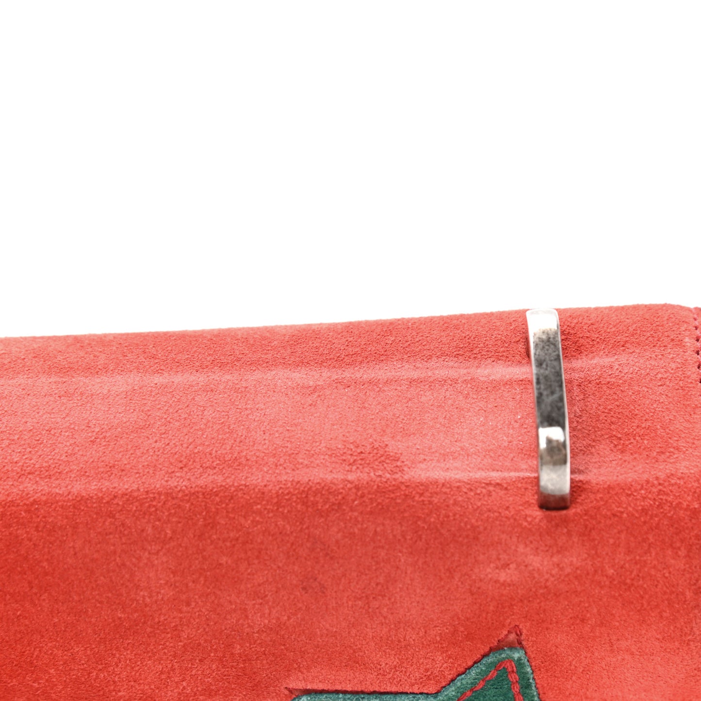 Suede Star Patchwork Monogram Small Spontini Saddle Bag Red