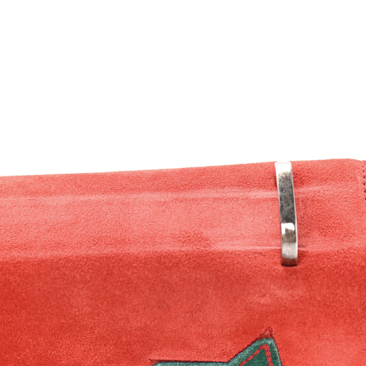 Saint Laurent Suede Star Patchwork Monogram Small Spontini Saddle Bag Red 8 of 14
