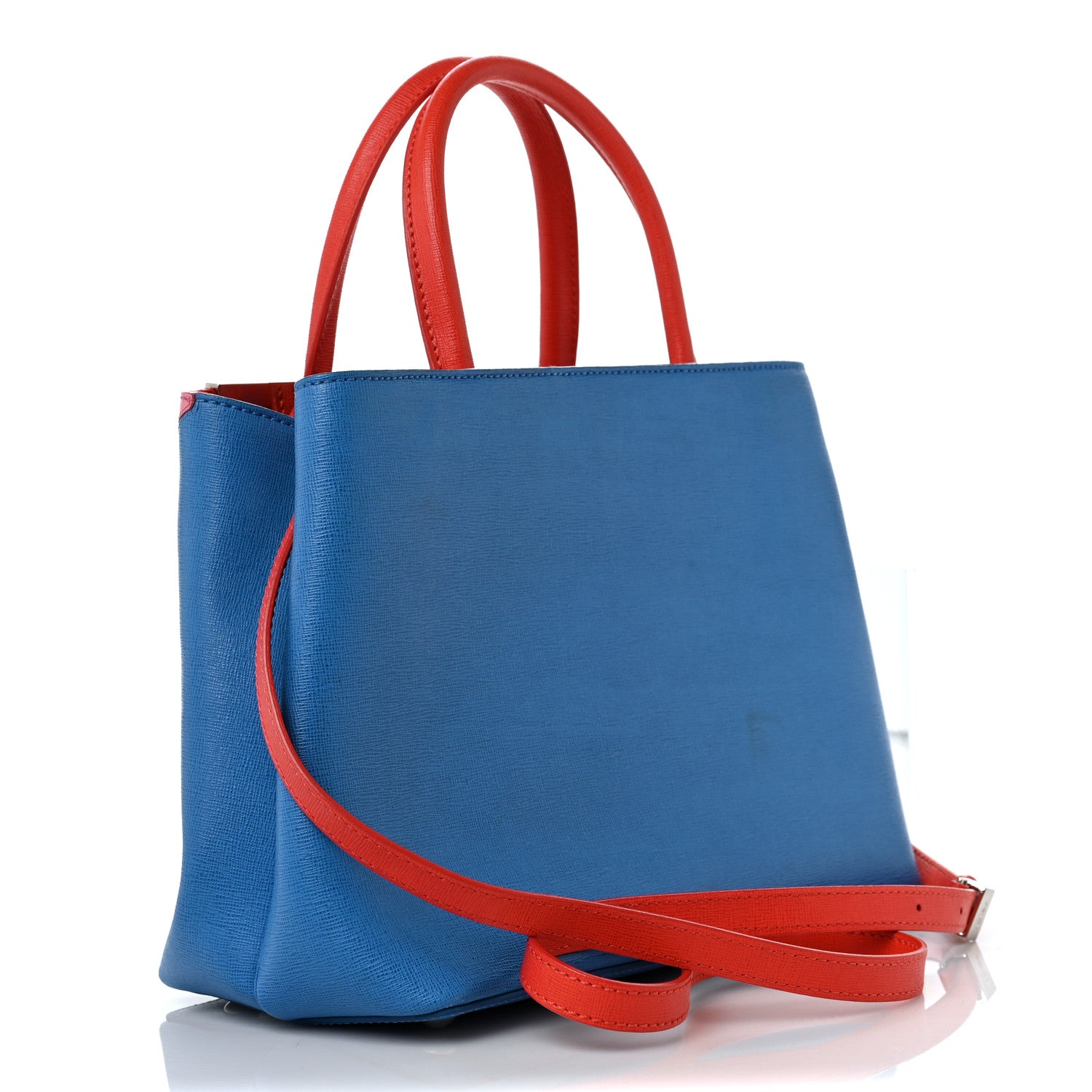 Fendi Vitello Elite Monster Petite 2Jours Tote Blue Royal Papavero Multicolor 3 of 9