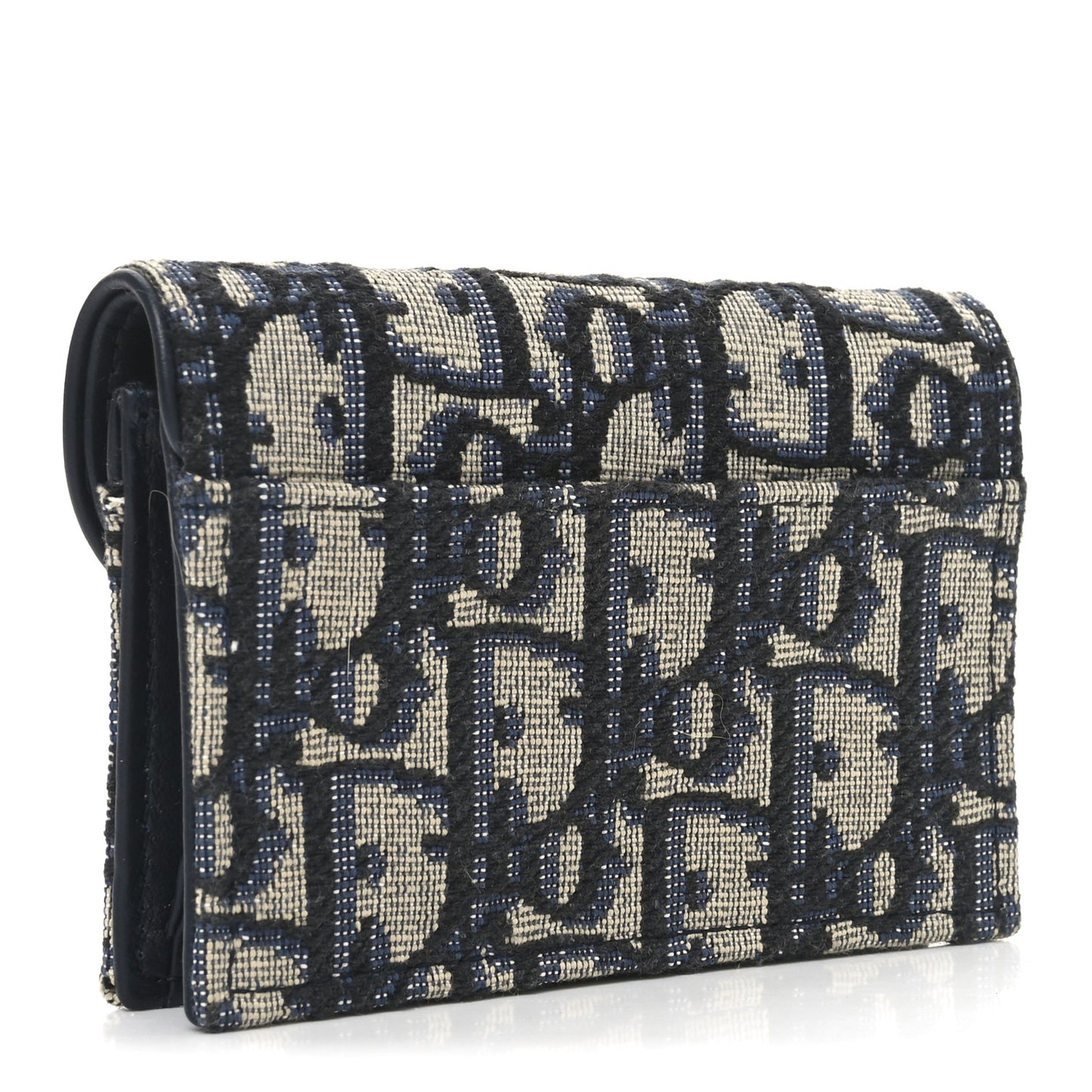 Oblique Saddle Card Holder Blue