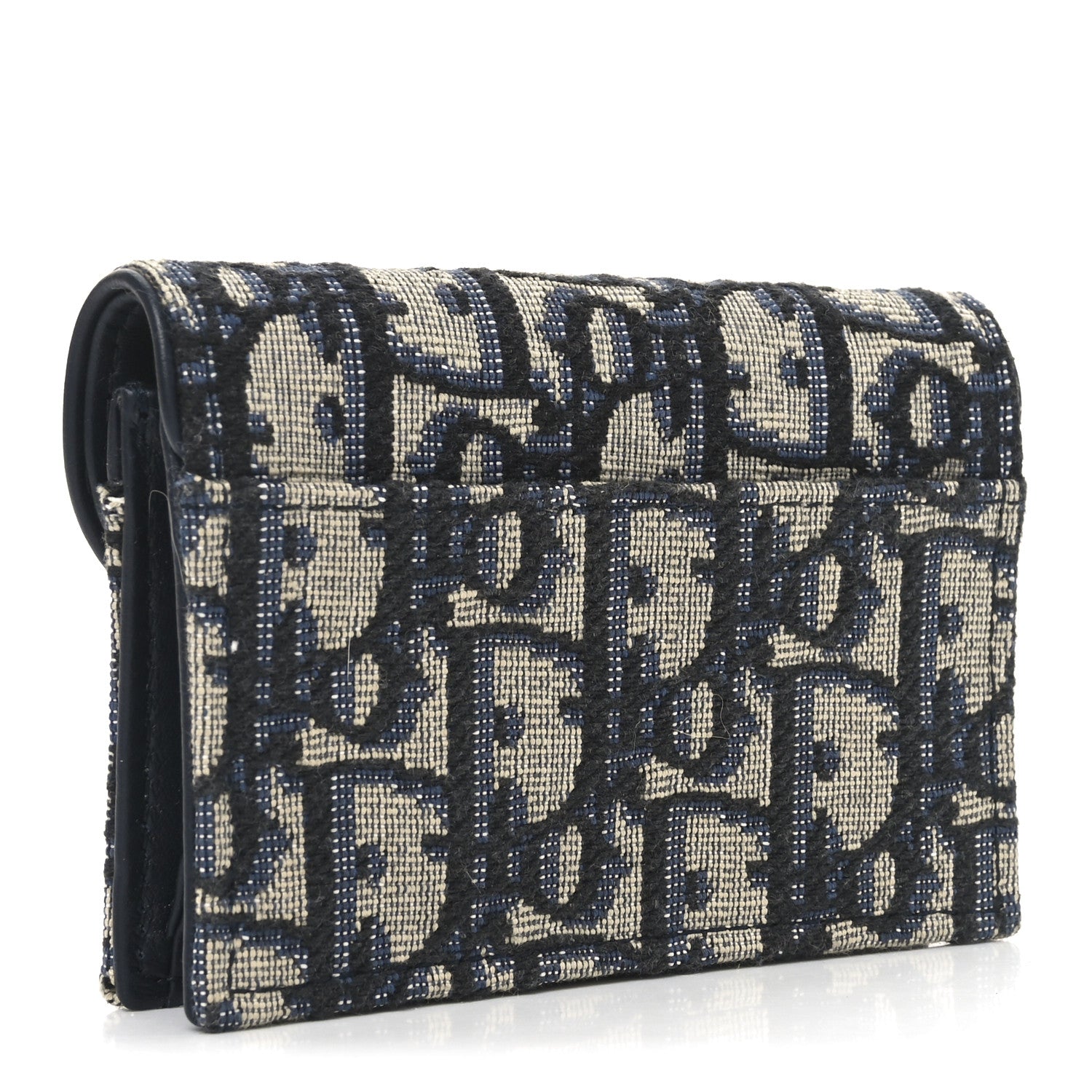 Christian Dior Oblique Saddle Card Holder Blue 3 of 6