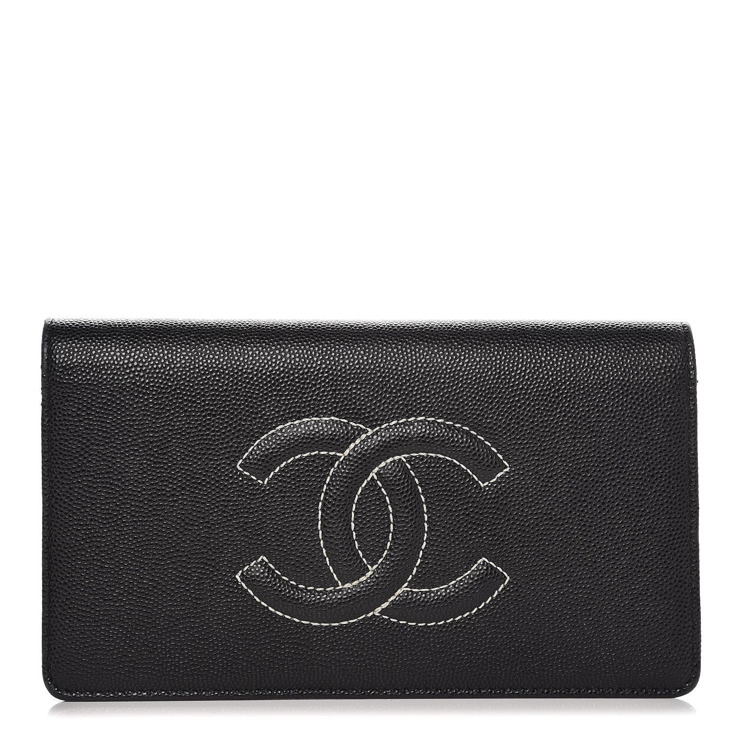 Chanel Caviar Stich Timeless CC Yen Wallet Black 1 of 10