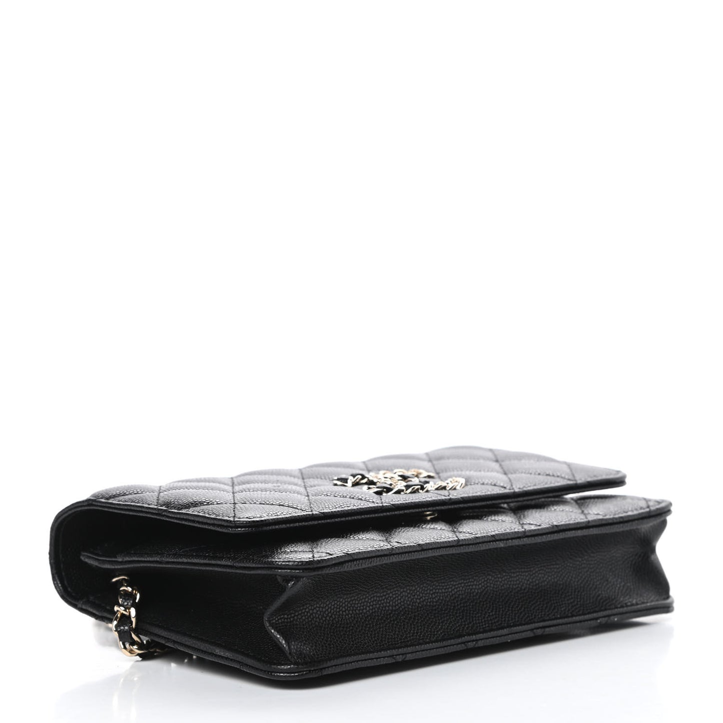 Caviar Quilted French New Wave Chain CC Wallet On Chain WOC Black