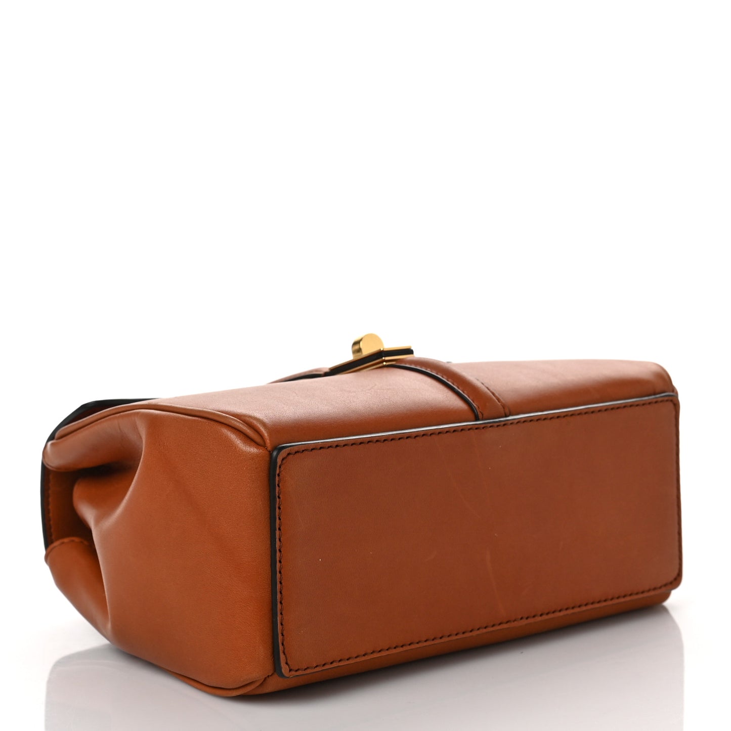 Satinated Calfskin Mini 16 Top Handle Bag Tan