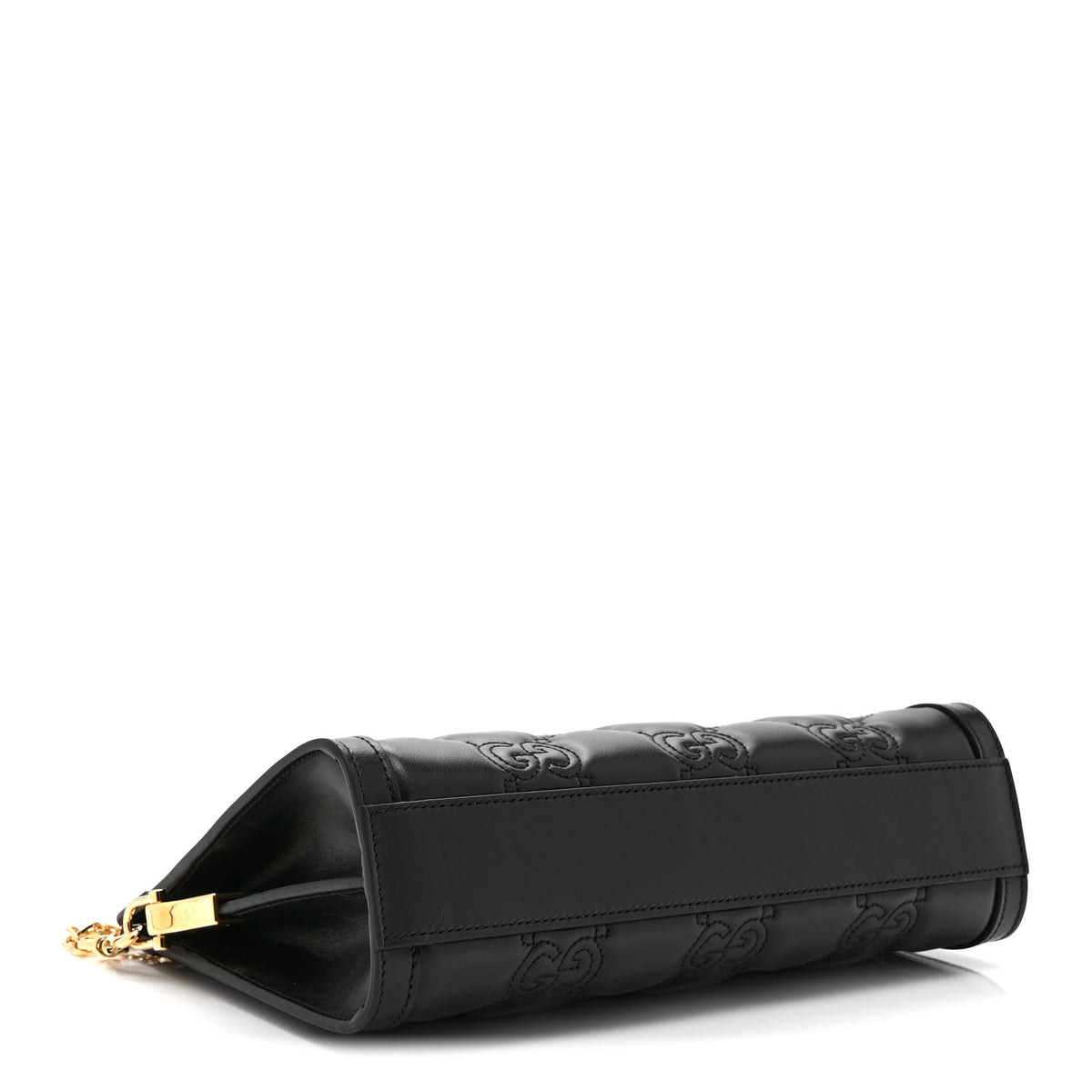 Gucci Calfskin GG Matelasse Small Slim Chain Shoulder Bag Black Natural 4 of 11