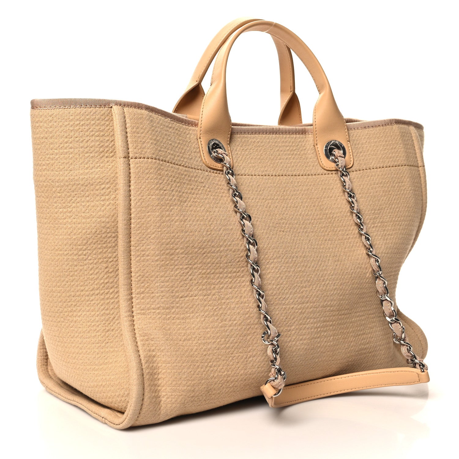 Chanel Mixed Fibers Medium Deauville Tote Beige 4 of 12