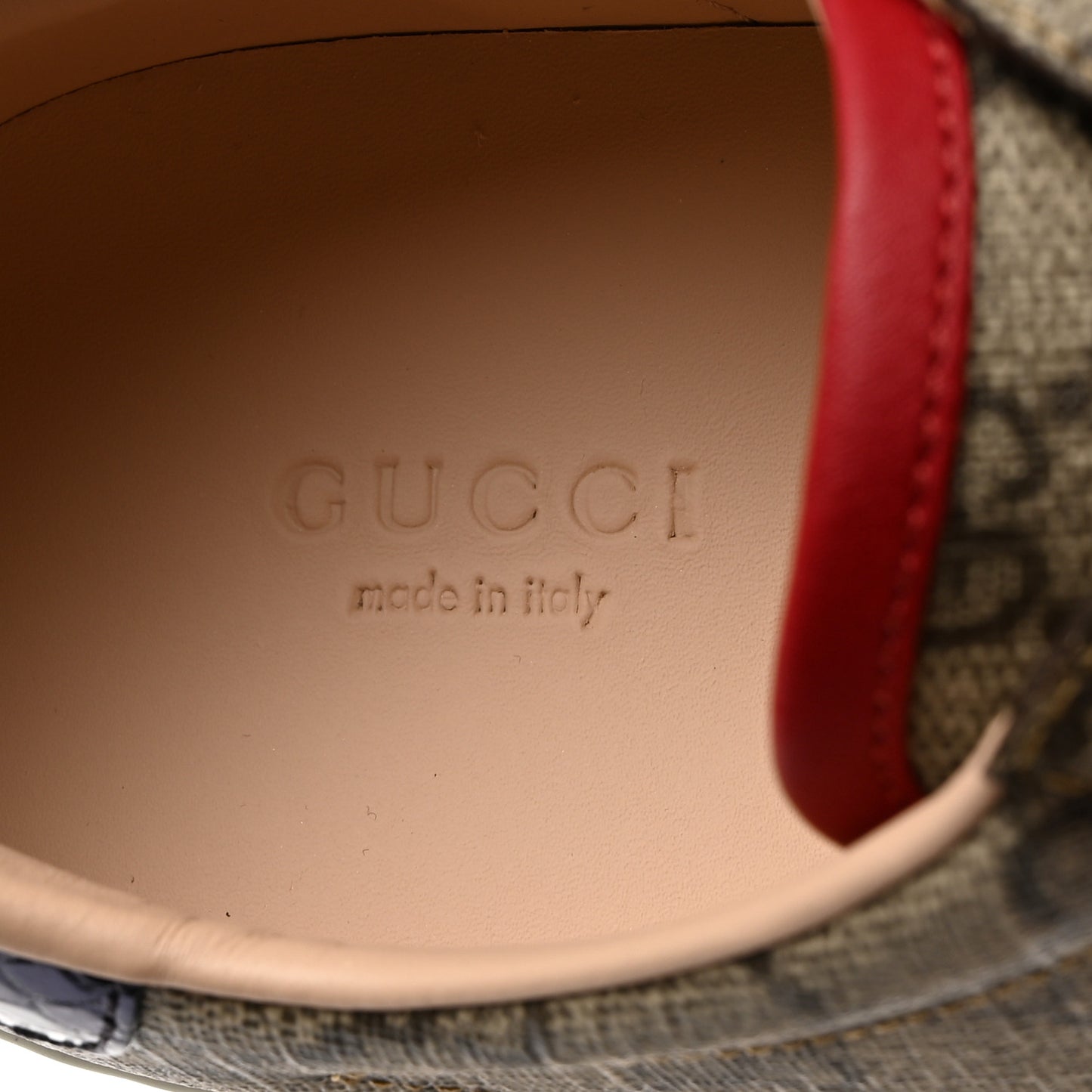 GG Supreme Monogram Womens Ace Low-Top Sneaker 38.5 Beige