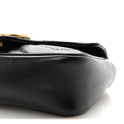 Gucci Calfskin Matelasse Super Mini GG Marmont Shoulder Bag Black 10 of 11