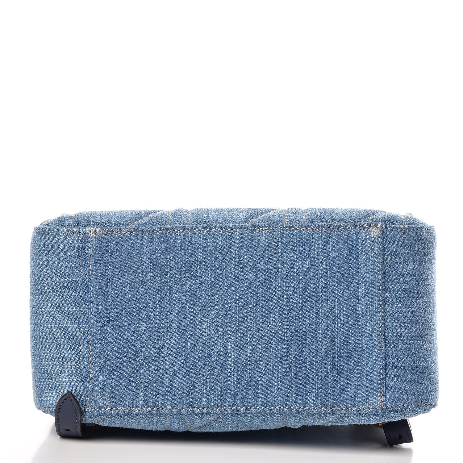 Gucci Kura Denim Matelasse Cubic Pearl Studded GG Marmont Dome Backpack Blue 5 of 13