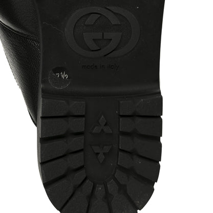 Gucci Goatskin Auroville Horsebit Mules 37.5 Black 8 of 9